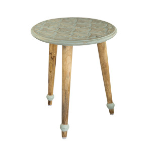 Beistelltisch Beistelltisch, Mango Holz, Tischplatte mint Holzfüsse Holz natur