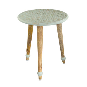 Beistelltisch Beistelltisch, Mango Holz, Tischplatte mint Holzfüsse Holz natur