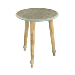 Beistelltisch Beistelltisch, Mango Holz, Tischplatte mint Holzfüsse Holz natur