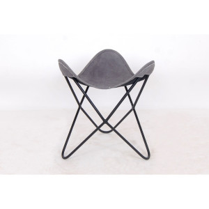 Fußhocker, Bezug Canvas grau
