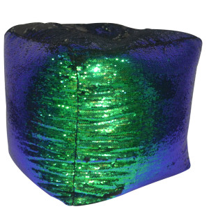 Beanbag, Glitzerbezug, grün-schwarz,  Füllung 100L EPS max.150kg