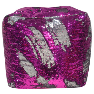Beanbag, Glitzerbezug, pink-silver, Füllung 100L EPS max.150kg