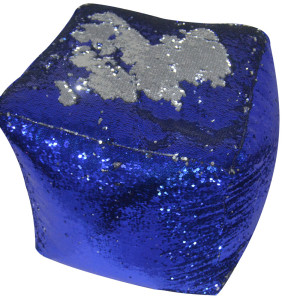 Beanbag, Glitzerbezug, blau-silver,  Füllung 100L EPS max.150kg