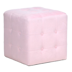 Hocker, Knopf-Design, Samt, rosa, H 35 cm