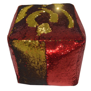Beanbag, Glitzerbezug, rot-gold, Füllung 100L EPS max.150kg