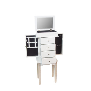 Schmuckschrank Schmuckschrank, MDF weiss, 4 Schubladen,  MDF weiß