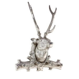 Garderobe Wandhaken "Hirsch", Metall, 4 Haken Metall nickel max. Belastbarkeit: