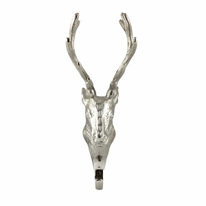 Garderobe, Wandhaken, Hirschkopf, silber, L 8 cm