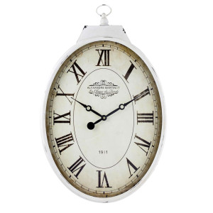Wanduhr, Eisen, weiß Höhe 64 cm
