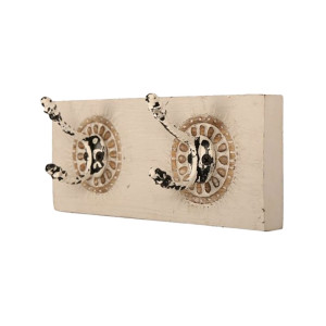 Wandgarderobe, Holz, rundes Muster, L 25 cm