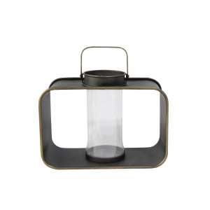 Kerzenständer, Metall, Glas