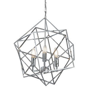 Hängeleuchte, Chrom, Käfig Design, H 108 cm