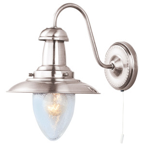 Wandlampe in silber, Höhe 27 cm, FISHERMAN