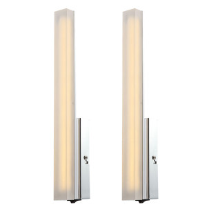 2er Set LED Wandlampen aus Chrom  und Acryl PAUL