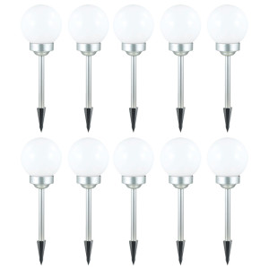 10x LED Solar Steckleuchten, Kugel Durchmesser 15 cm