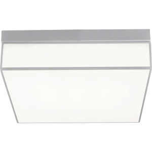 LED Deckenlampe, Weiß, dimmbar, Metall, Quadrat, L 40 cm
