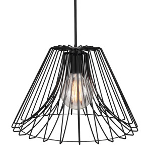 Hängelampe, Gitter, schwarz, rund, D 47,5 cm