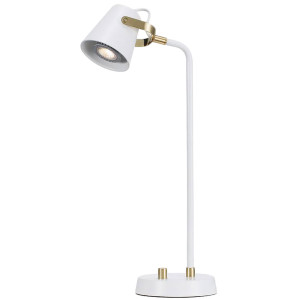 Tischlampe, Drehdimmer, weiß gold, Höhe 48 cm, FEZ
