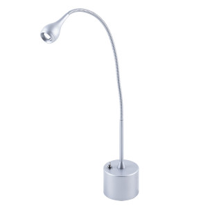 LED Tischleuchte, Flexo-Arm, silber, H 40 cm