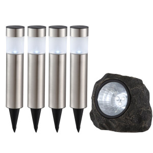 5er Set LED Solarlampen in verschieden Designs