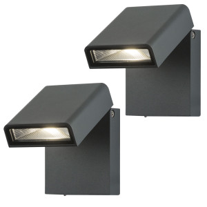 2x LED ALU Wandleuchten, schwenkbar, Höhe 10,5 cm
