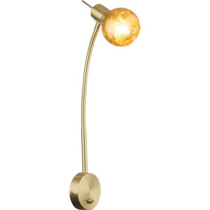 Wandleuchte, Flexo, Messing, Glas, gold, H 46 cm
