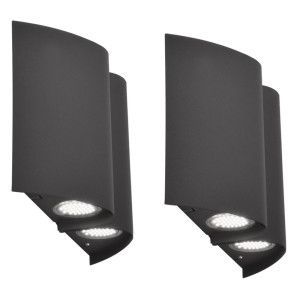 2er Set Außen UP & DOWN Wand Leuchten, Höhe 18 cm, SUESA