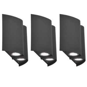 3er Set Up & Down Strahler, anthrazit, Höhe 18 cm SUESA