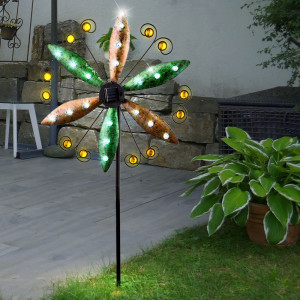 LED Solarleuchte rostfarben Windrad Design, KATZE