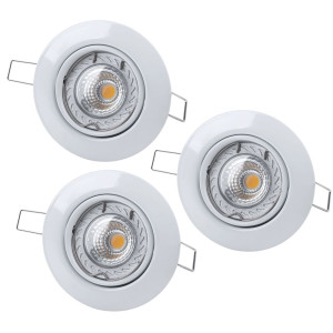 3er Set LED Einbauleuchten, weiß, beweglich, D 9 cm