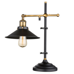 Altmessing Tischlampe, höhenverstellbar, H 45,5 cm LENIUS