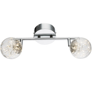 LED Deckenlampe, Lichterkette, Glas, Spots drehbar, L 30 cm