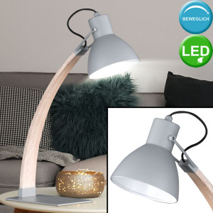 LED Tischleuchte, Holz natur, Spot beweglich,  Höhe 56 cm BENT