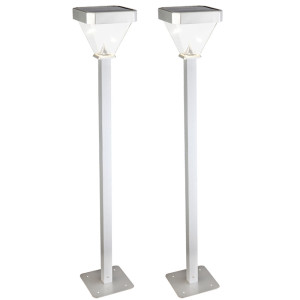 2er Set LED Solar Stehlampen, Aluminium, Höhe 100 cm