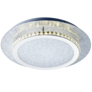 LED Deckenlampe in silber mit Kristallen, TILO