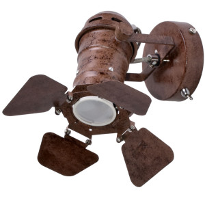 Verstellbarer Wandstrahler, rostfarben, Höhe 21,5 cm, EGON
