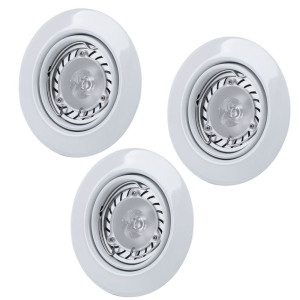 3er Set LED Einbauleuchte, weiß, schwenkbar, IP44, D 7 cm