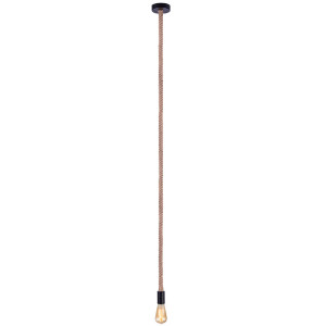 Hanfseil Pendelleuchte, schwarz braun, Höhe 166 cm, ULLEU