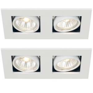 2er Set Deckeneinbauleuchten in weiß, Länge 18,5 cm, GALILEI
