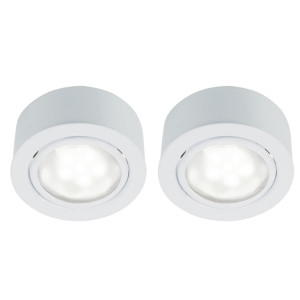 2er Set LED Einbaustrahler in weiß Durchmesser 6,6 cm MERCUR