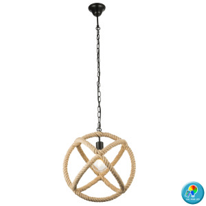 RGB LED Pendellampe mit Hanfseil, Durchmesser 40 cm, ULLEU