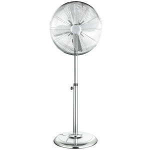Standventilator aus Chrom mit 50 Watt , Höhe 123 cm
