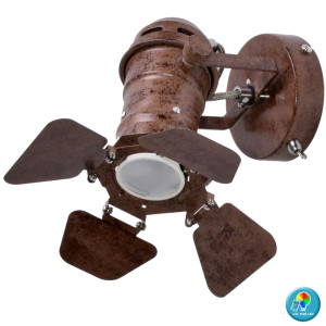 RGB LED Wandstrahler, rostfarben, Höhe 21,5 cm, EGON