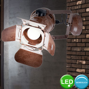 Verstellbarer LED Wandstrahler,  rostfarben, Höhe 32cm, EGON