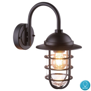 LED Wandlaterne aus Aluminium in schwarz NAUTICA