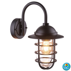 RGB LED Wandlaterne aus Aluminium in schwarz NAUTICA