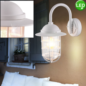 LED Wandlampe, Aluminium weiß, Glas, H 34 cm
