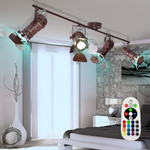 RGB LED Deckenstrahler, rostfarben, Länge 54 cm, EGON
