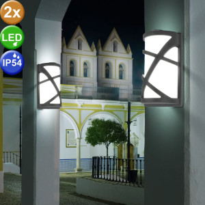 2er Set LED ALU Wandlampen in grau, Höhe 29,5 cm, VT-7645