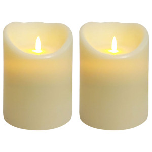 2er Set LED Kerzen Leuchte aus Wachs, Höhe 20cm, ANDREA 20